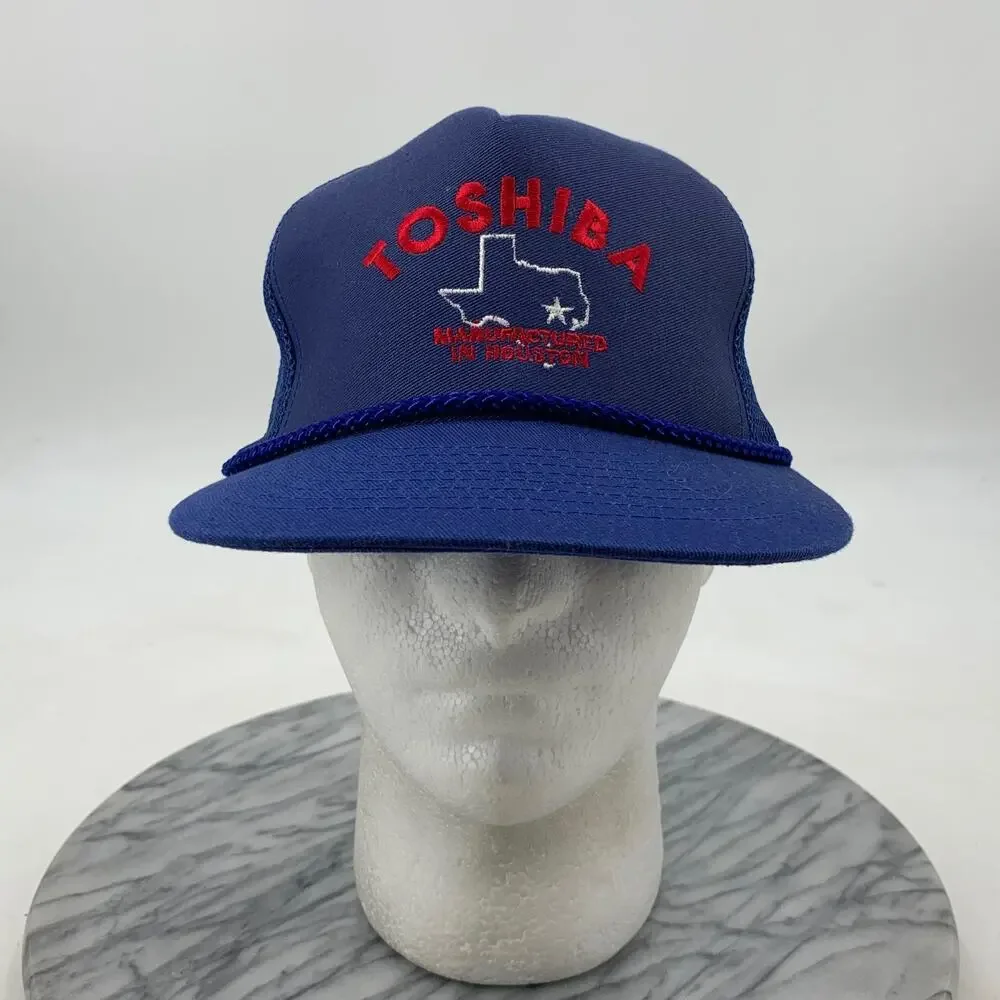 Vintage Toshiba Hat Mens Snapback Mesh‎ Trucker Houston Texas Factory Mohr's